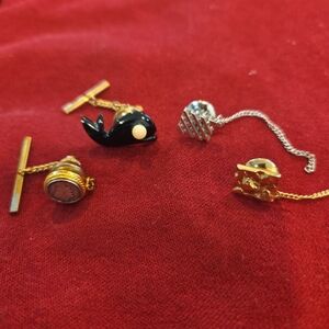 Gold and Black Whale Cufflinks Set